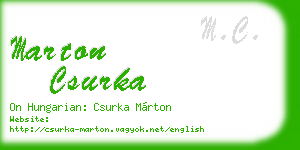 marton csurka business card