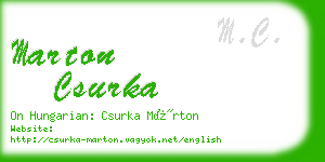 marton csurka business card